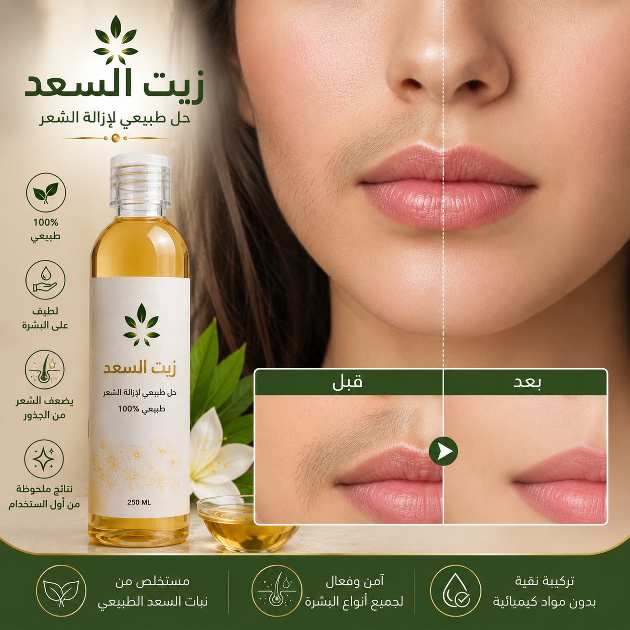 Coopérative Casa Cosmétique SF زيت السعد acne treatment bottle with dropper for skincare.
